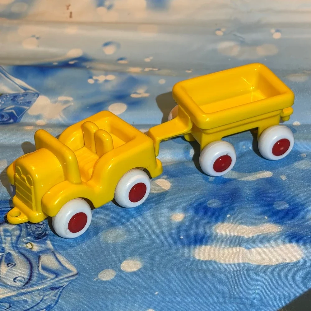Viking Toys Roadster Jeep Trailer Lot Primary Blue Yellow Plastic 7pc DIRTY